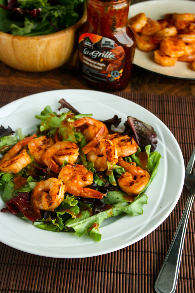 Grilled Shrimp with Mixed Greens and Maple Vinaigrette