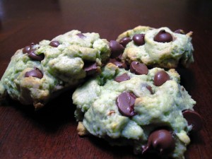 Green Chocolate Chip Cookies