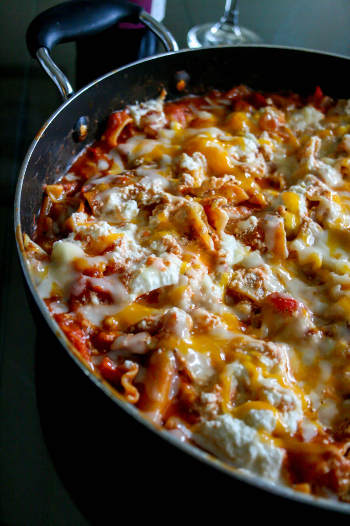 Skillet Lasagna- I'm never going back to making lasagna in the oven again!