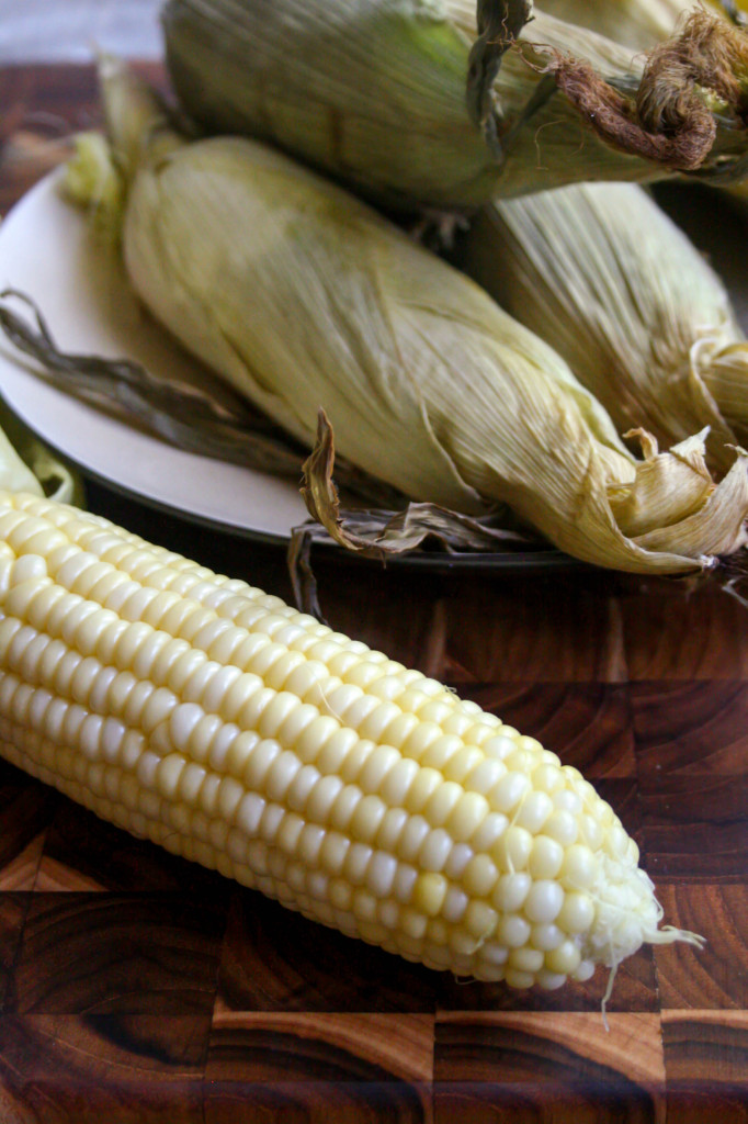 Corn on the cob baked in the oven.  The best no-fuss method.