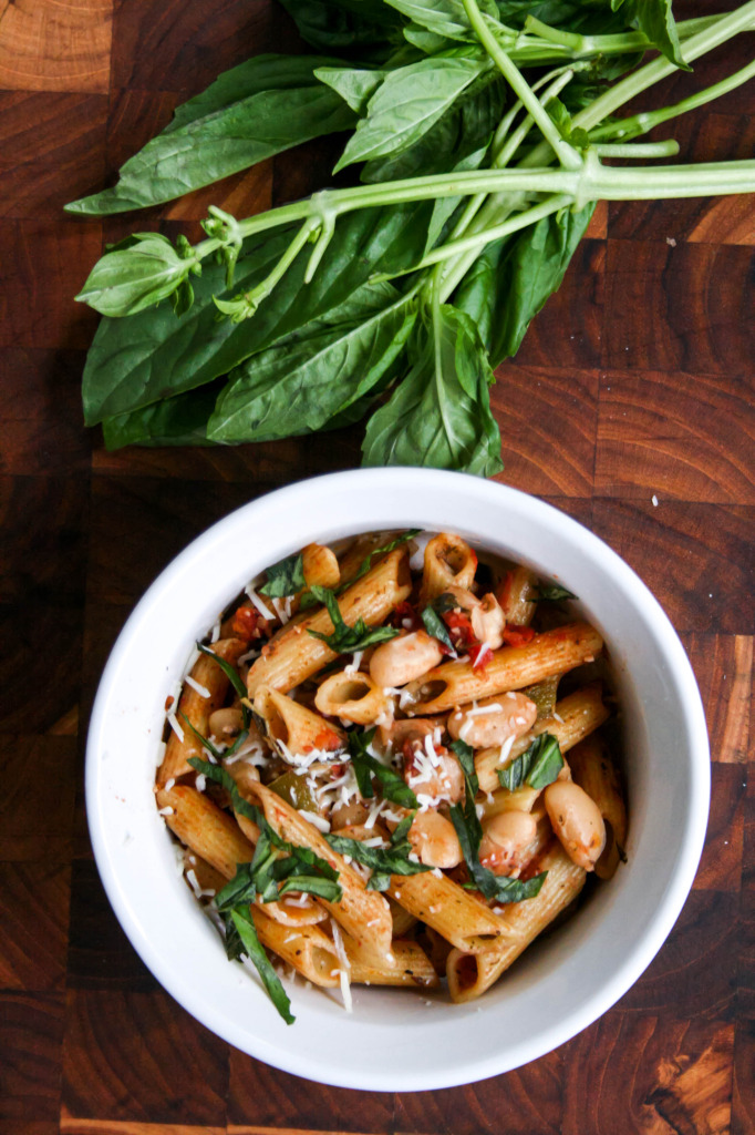 Penne with White Beans and Basil