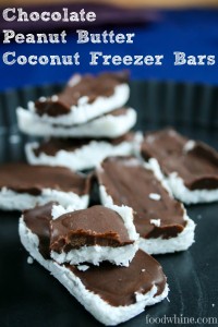 Chocolate Peanut Butter Coconut Freezer Bars